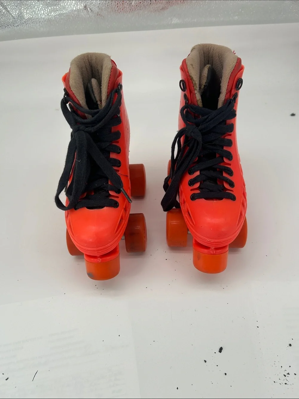 Kids Bright Orange Roller Skates with Black Laces